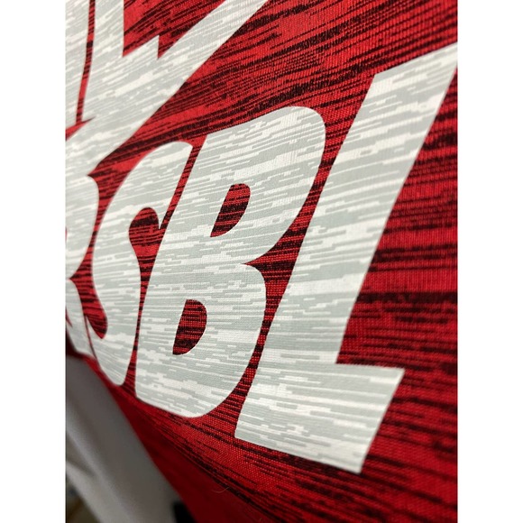 The Nike Tee Dri-Fit 3/4 Sleeve Mens Large Blue BSBL Baseball Swoosh T-Shirt - Picture 11 of 11